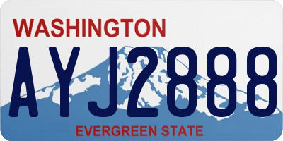 WA license plate AYJ2888
