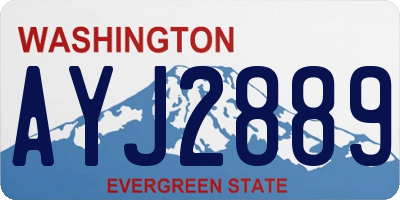 WA license plate AYJ2889