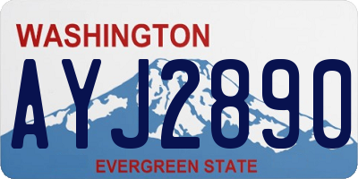 WA license plate AYJ2890