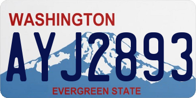 WA license plate AYJ2893