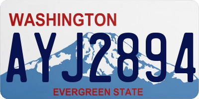 WA license plate AYJ2894