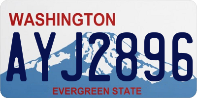 WA license plate AYJ2896