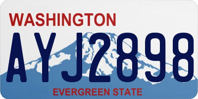WA license plate AYJ2898