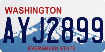 WA license plate AYJ2899