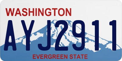WA license plate AYJ2911