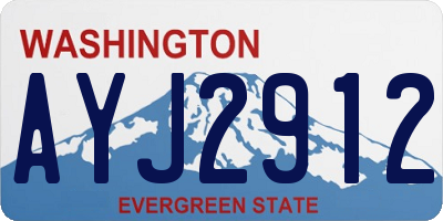 WA license plate AYJ2912