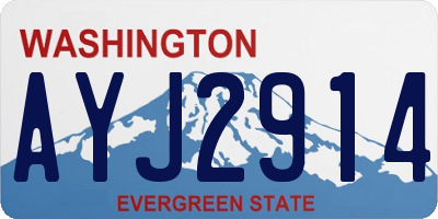 WA license plate AYJ2914