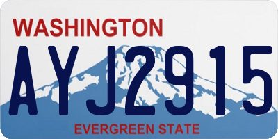 WA license plate AYJ2915