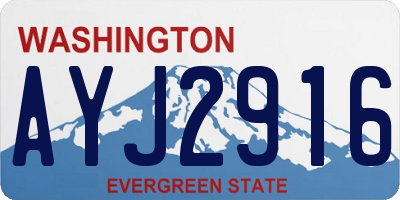 WA license plate AYJ2916