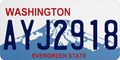 WA license plate AYJ2918