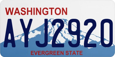 WA license plate AYJ2920