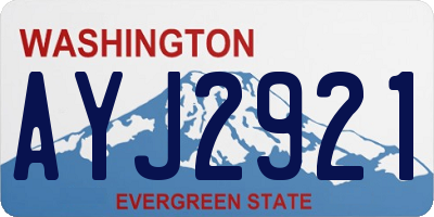 WA license plate AYJ2921