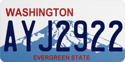 WA license plate AYJ2922