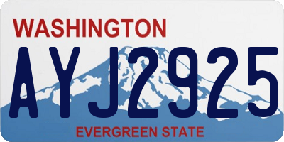WA license plate AYJ2925