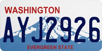 WA license plate AYJ2926