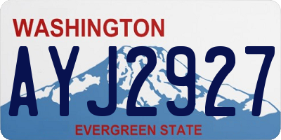 WA license plate AYJ2927