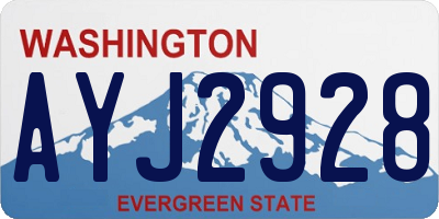 WA license plate AYJ2928