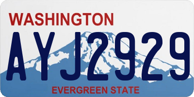 WA license plate AYJ2929