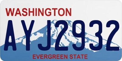 WA license plate AYJ2932