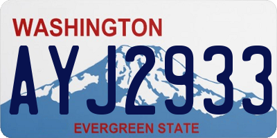WA license plate AYJ2933