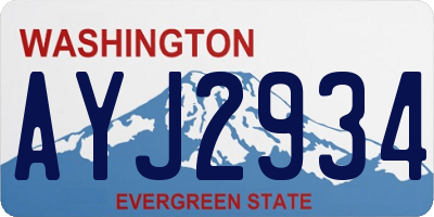 WA license plate AYJ2934