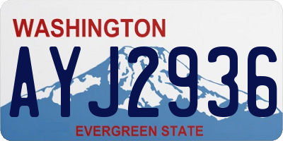 WA license plate AYJ2936