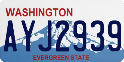 WA license plate AYJ2939