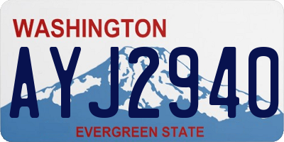 WA license plate AYJ2940