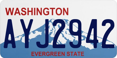 WA license plate AYJ2942