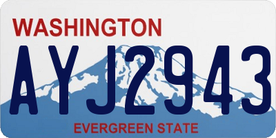 WA license plate AYJ2943