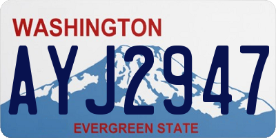 WA license plate AYJ2947