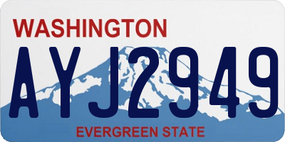 WA license plate AYJ2949