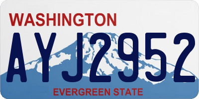 WA license plate AYJ2952