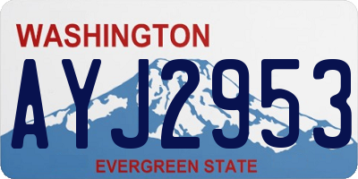 WA license plate AYJ2953