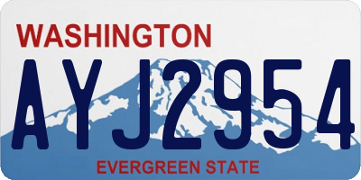 WA license plate AYJ2954