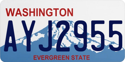WA license plate AYJ2955