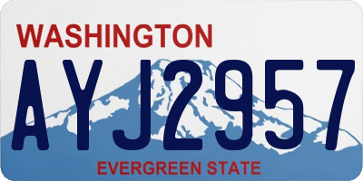 WA license plate AYJ2957