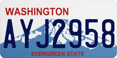 WA license plate AYJ2958