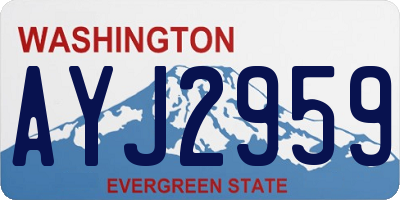 WA license plate AYJ2959