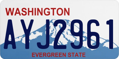 WA license plate AYJ2961