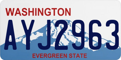 WA license plate AYJ2963