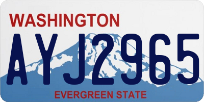 WA license plate AYJ2965