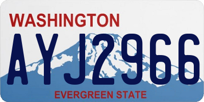 WA license plate AYJ2966