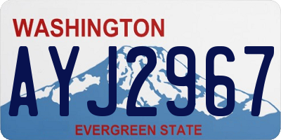 WA license plate AYJ2967