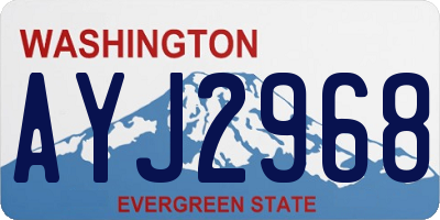 WA license plate AYJ2968