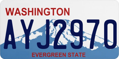 WA license plate AYJ2970