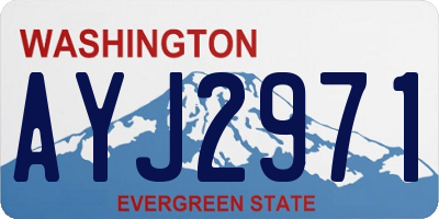 WA license plate AYJ2971