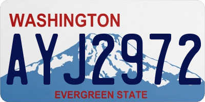 WA license plate AYJ2972
