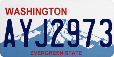 WA license plate AYJ2973