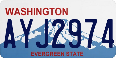 WA license plate AYJ2974